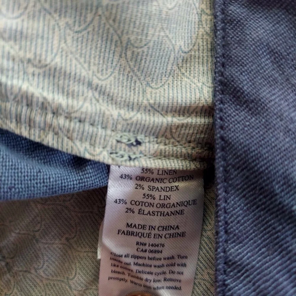 Faherty Tradewinds Mens Linen Blend Blue Shorts Size 40 X 7.5
